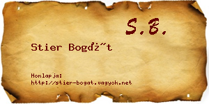 Stier Bogát névjegykártya